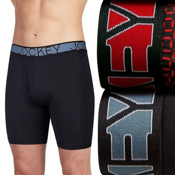 thumbnail image 2 of Jockey Men's Tapered 5" Boxer Briefs - 4 Pack (Mid Rise, Cotton Blend, StayNew Technology) 2 of 12
